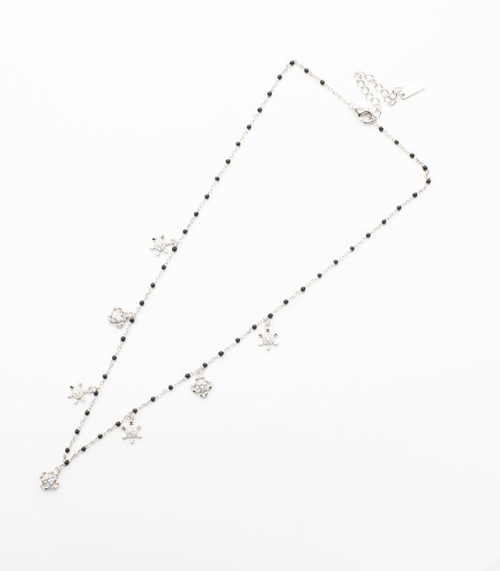 Dangling Stone Snowflake Mangalsutra (Silver)