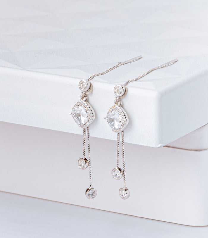 Dangling Stones Earrings (Silver)