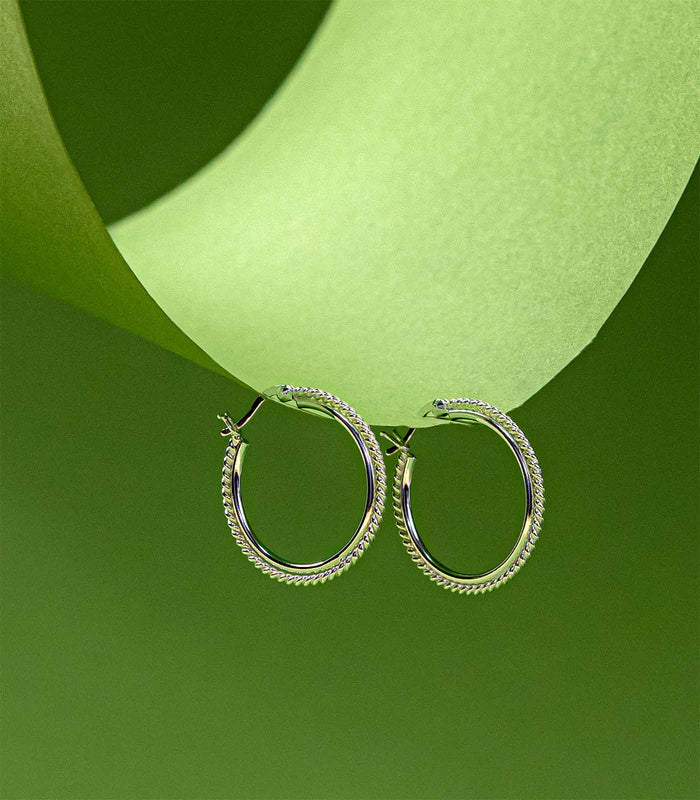 Dazzling Spiral Hoops Earrings (Silver)