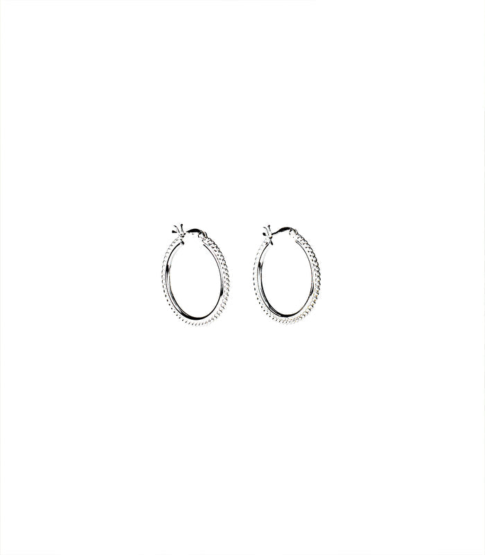 Dazzling Spiral Hoops Earrings (Silver)