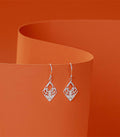 Designer Diamond Shaped Earrings (Silver)