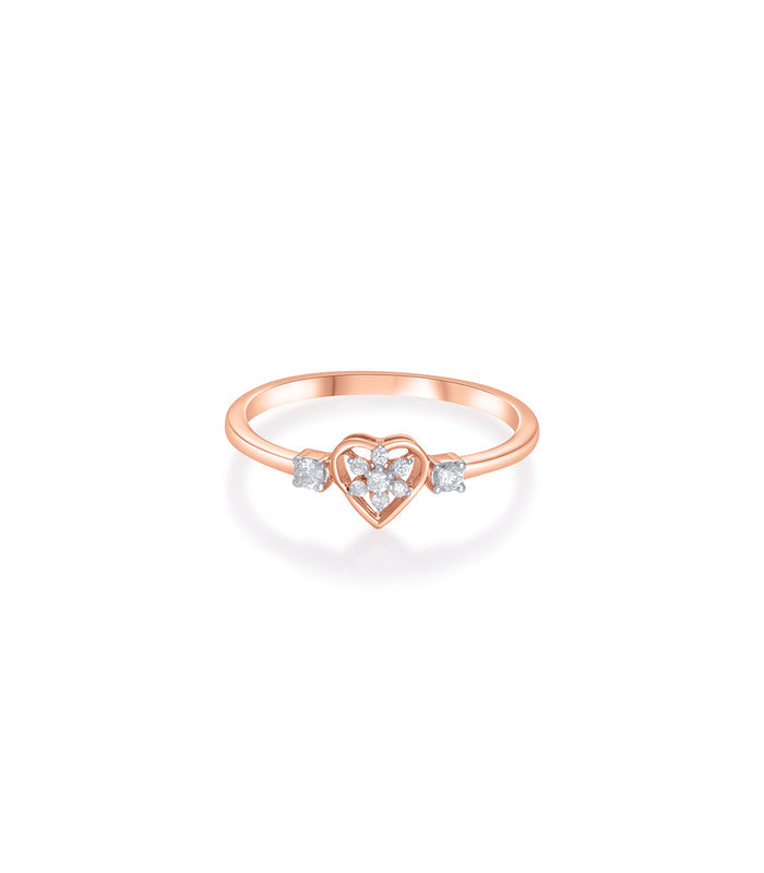 Diamond Floral Heart Ring
