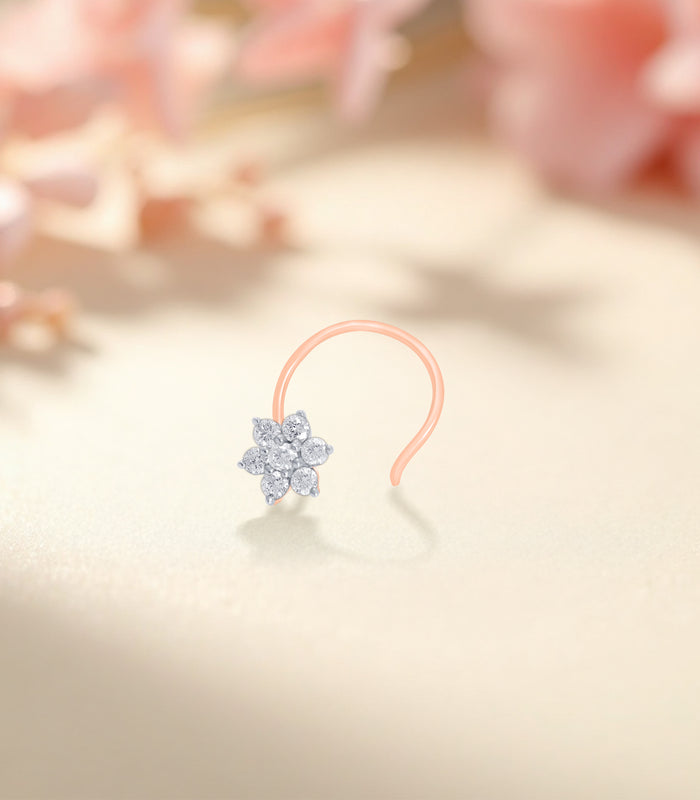 Diamond Flower Nosepin (Pierced)