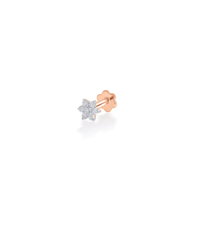 Diamond Flower Shaped Nosepin (Screw)