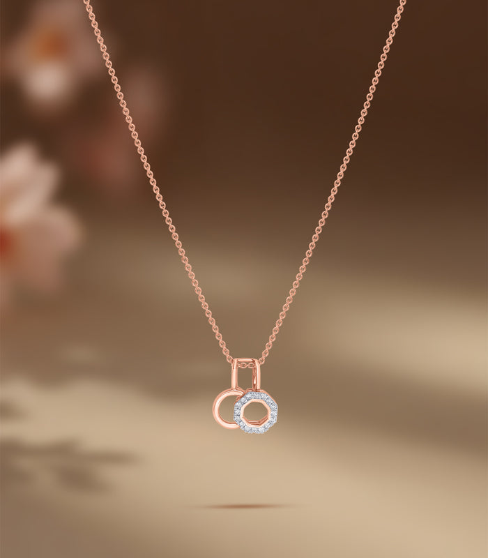 Diamond Hexagonal Necklace