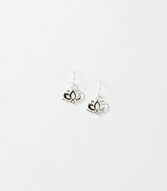 Divine Lotus Earrings (Silver)