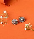 Double Layered Ethnic Floral Oxidized Tops (Silver)