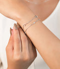 Double Layered Heart Motifs Bracelet (Silver)
