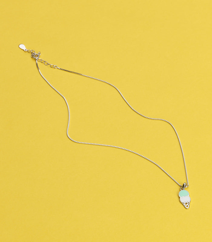 Double Scoop Necklace (Silver)
