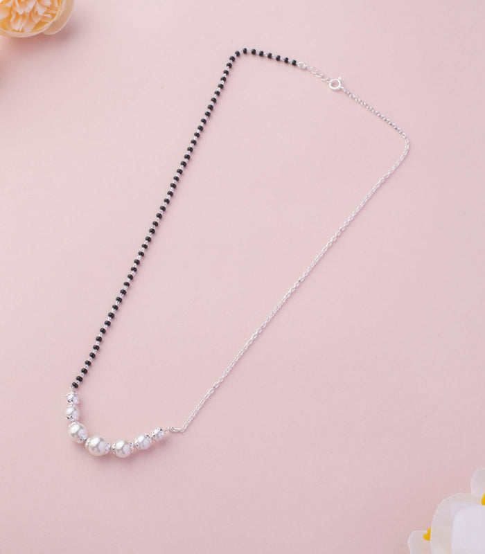 Double Style Six Pearl Mangalsutra (Silver)