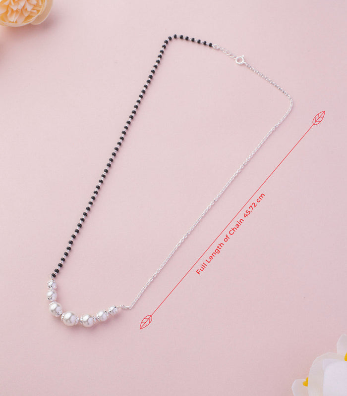 Double Style Six Pearl Mangalsutra (Silver)