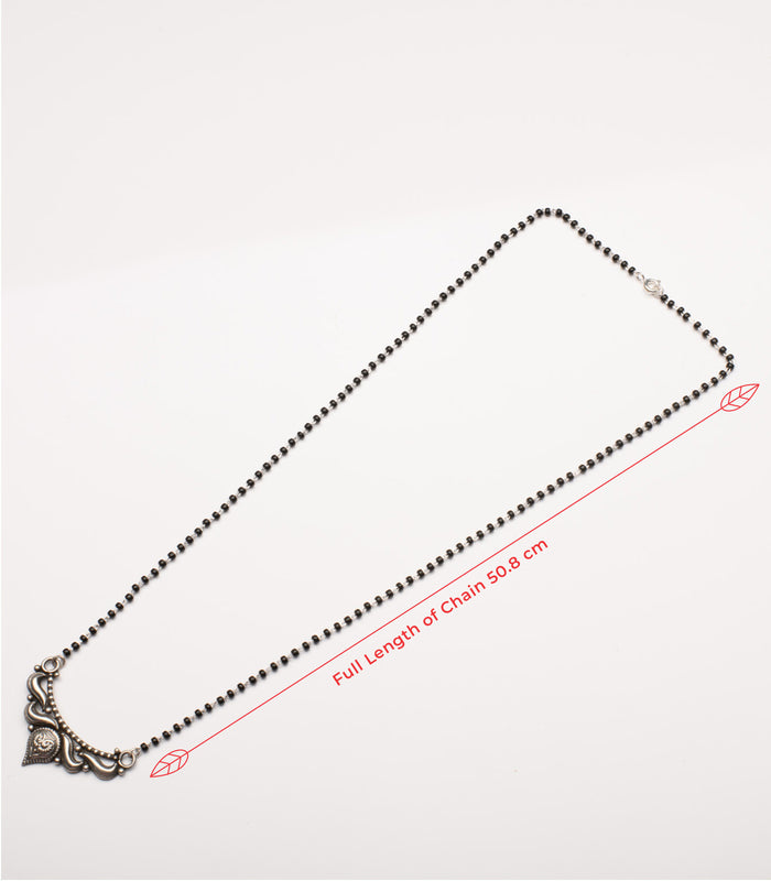 Drop Shaped Antique Mangalsutra Set (Silver)