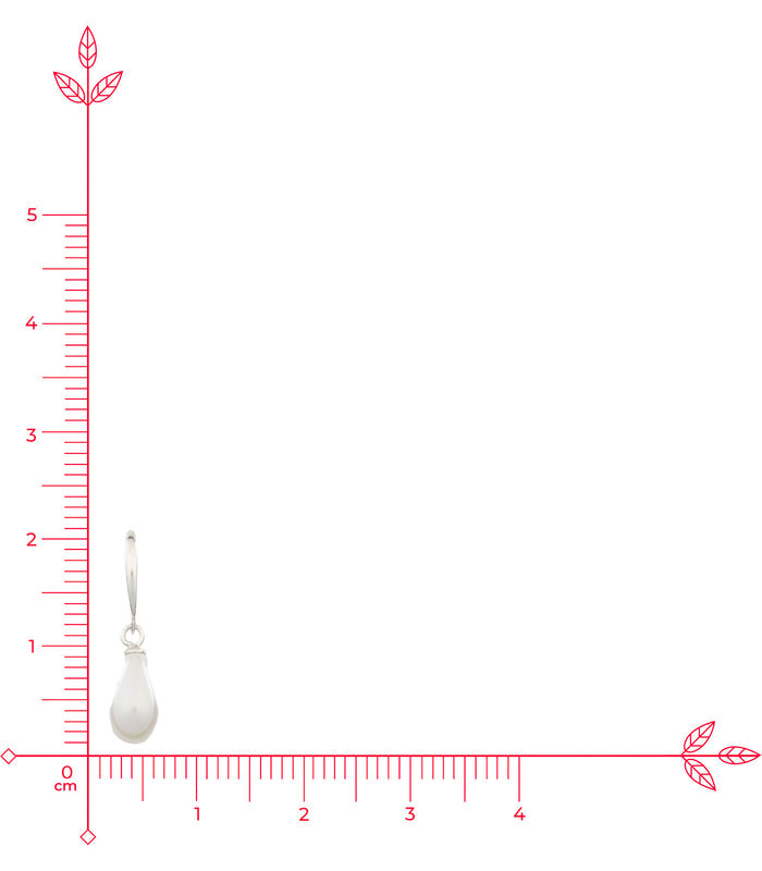 Drop Shaped Shining Pearl Earrings (Silver)