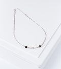 Dual Black Beads Anklet (Silver)