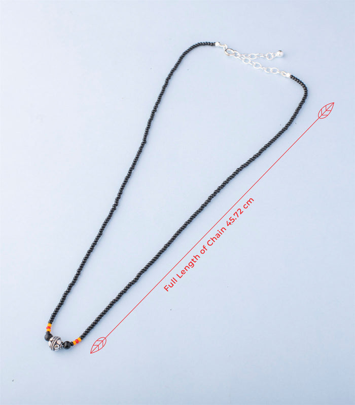 Dual Coloured Beads Antique Mangalsutra (Silver)
