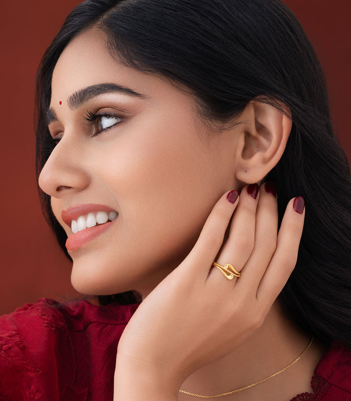 Dual Contrast Gold Finger Ring