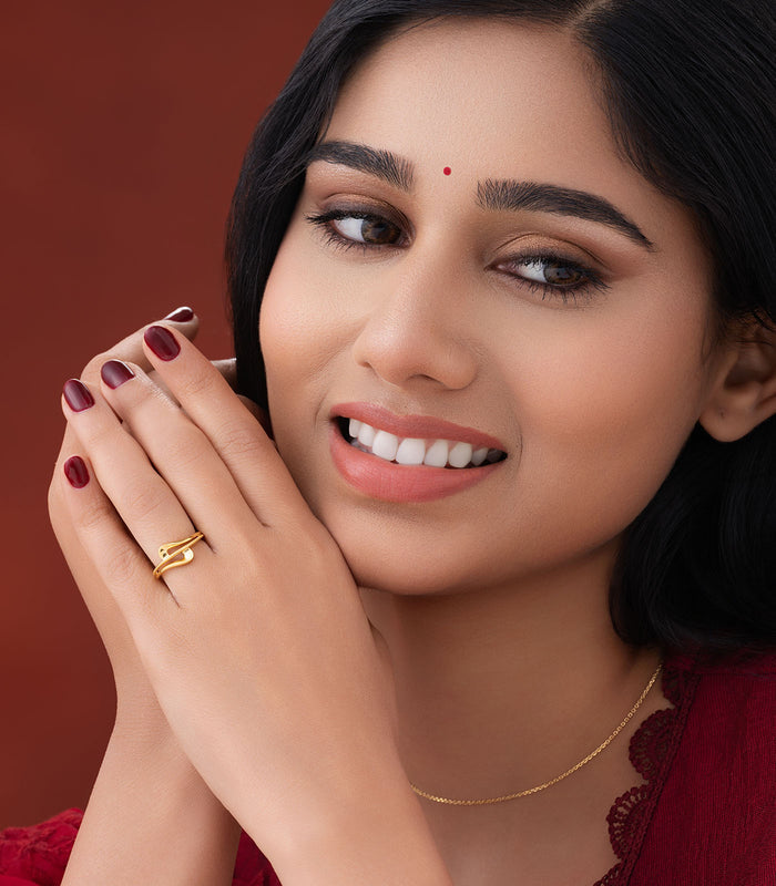 Dual Contrast Gold Finger Ring