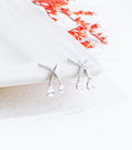 Dual Dangling Stones Earrings (Silver)