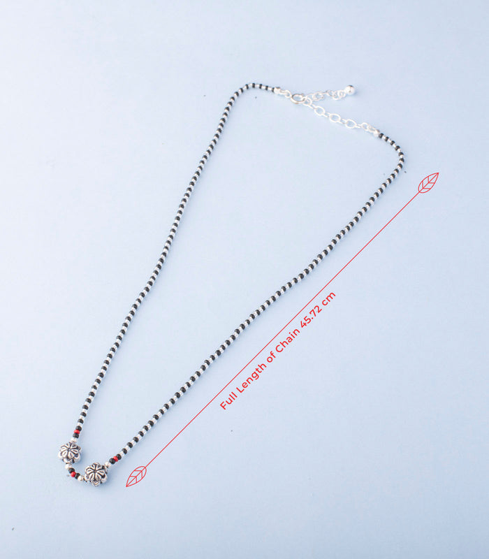 Dual Floral Antique Mangalsutra (Silver)