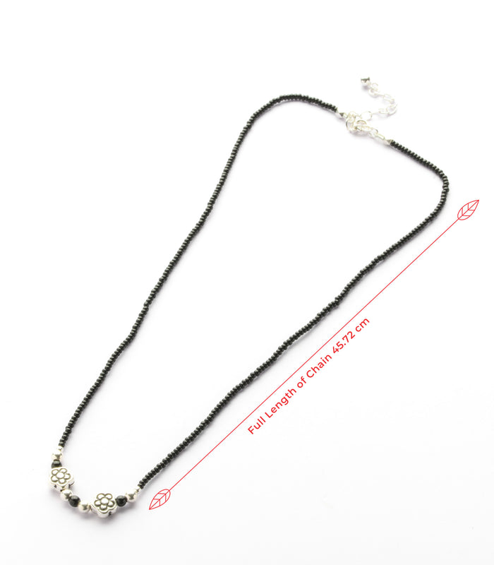 Dual Floral Antique Mangalsutra (Silver)