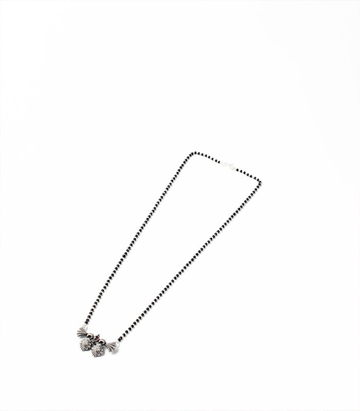 Dual Floral Multistone Antique Mangalsutra (Silver)