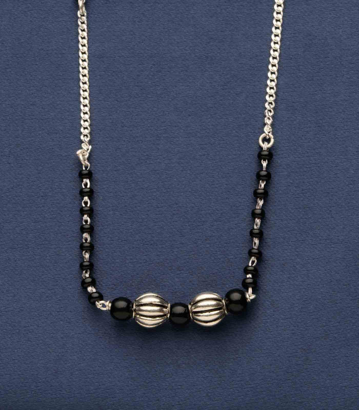 Dual Orb Mangalsutra (Silver)