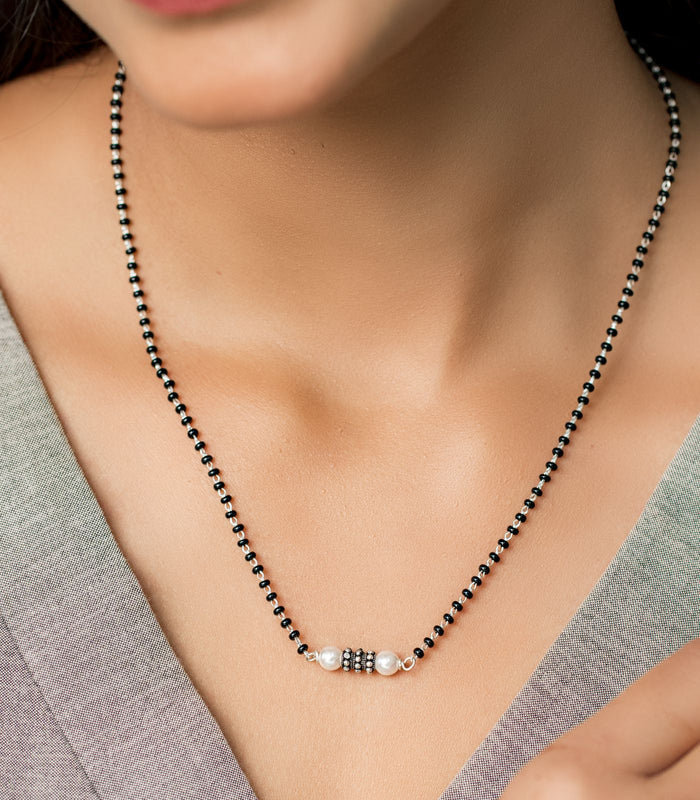 Dual Pearl Mangalsutra (Silver)