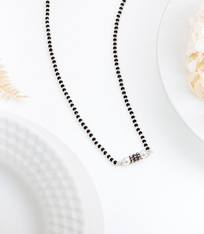 Dual Pearl Mangalsutra (Silver)