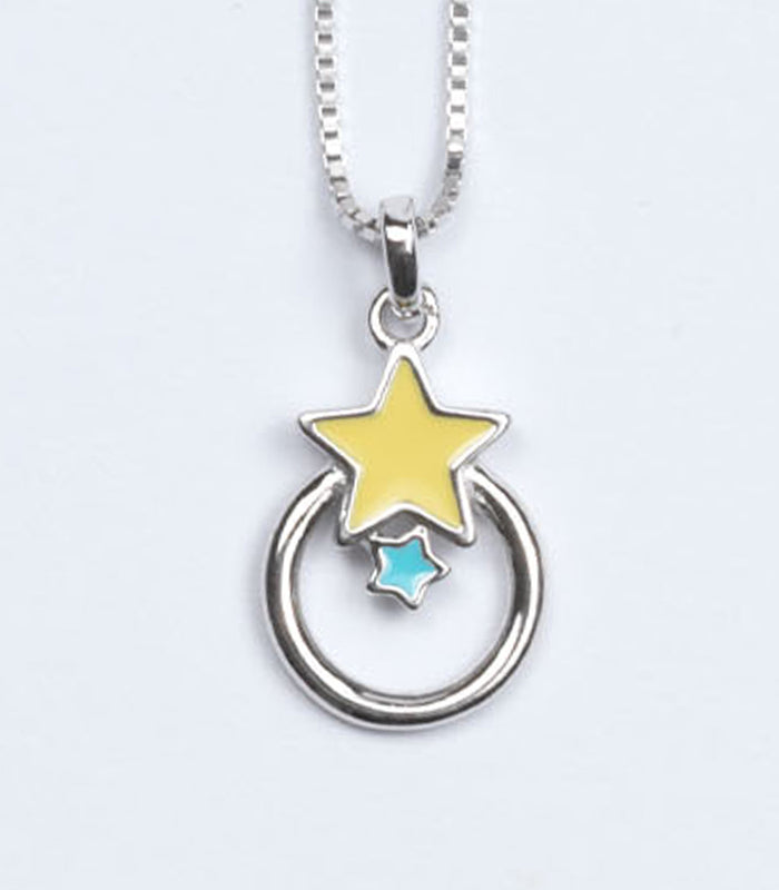 Dual Star Necklace (Silver)