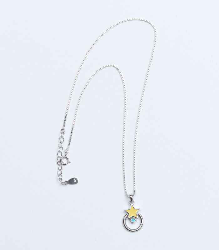 Dual Star Necklace (Silver)