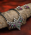 Dual Stone Antique Mangalsutra Set (Silver)
