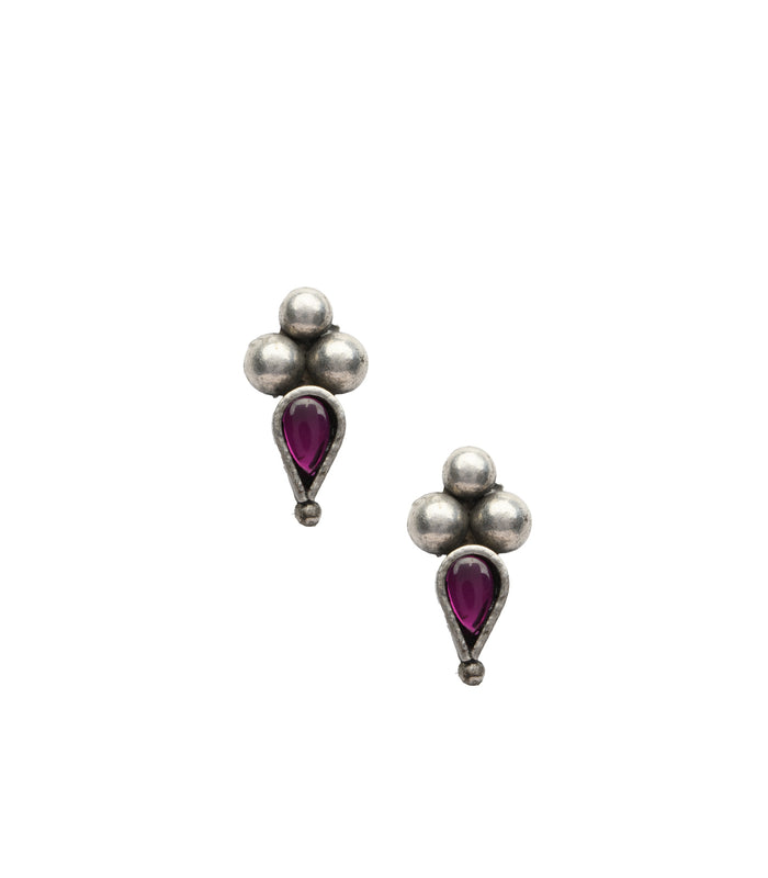 Dual Stone Antique Mangalsutra Set (Silver)