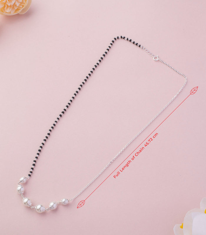 Dual Style Six Pearl Mangalsutra (Silver)
