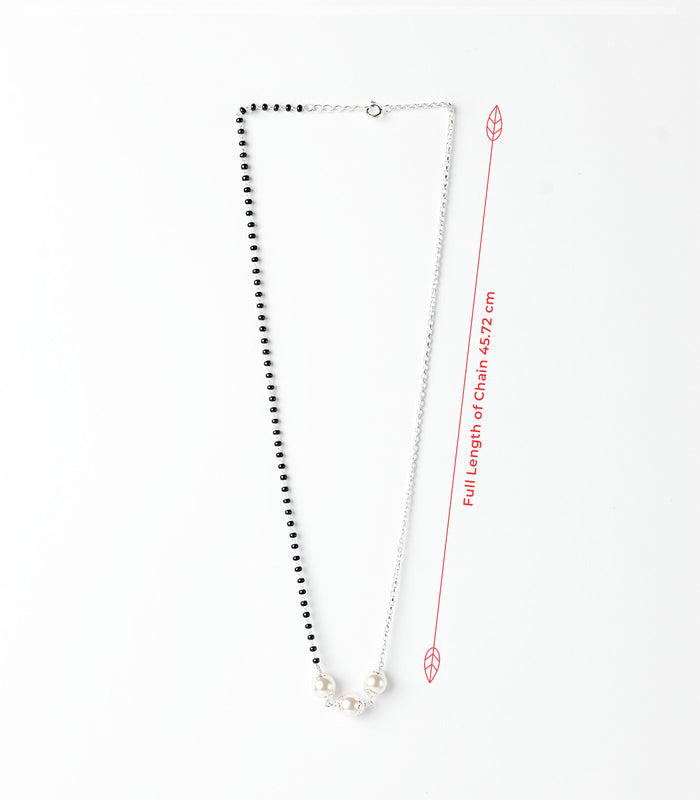 Dual Style Triple Pearl Mangalsutra (Silver)
