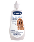 Bottle of PetArmor Ear Mite & Tick Treatment for Dogs on a white background.