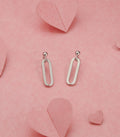 Elegant Oval Shaped Earrings (Silver)