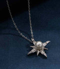 Elegant Star With Pearl Necklace (Silver)