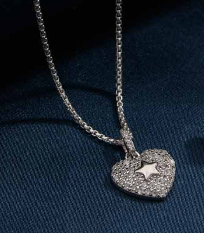 Estrella Heart Necklace Set (Silver)