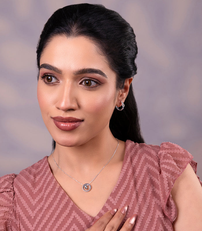 Eternal Loop Necklace Set (silver)
