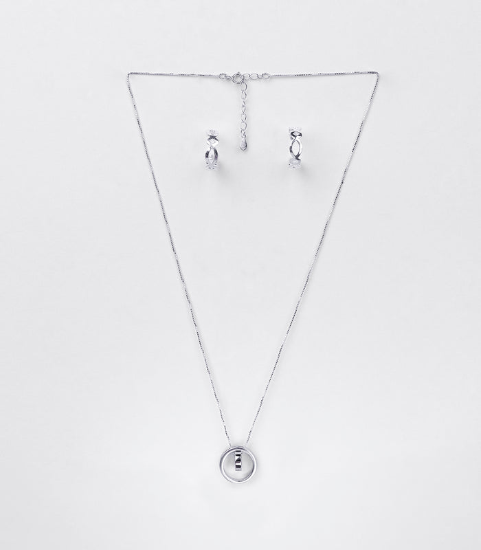 Eternal Loop Necklace Set (silver)
