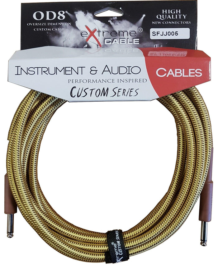 EXTREME SFJJ005/3M CAVO AUDIO JACK DRITTO COTONATO BEIGE OD8 SERIE CUSTOM PER STRUMENTI LIVE STUDIO 3 METRI - TechSoundSystem.com
