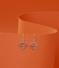 Fashion Diamond Outlined Earrings (Silver)