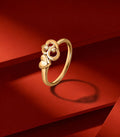 Filigree Heart Duo Gold Finger Ring
