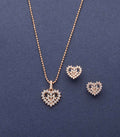 Filigree Heart Necklace Set (Silver)