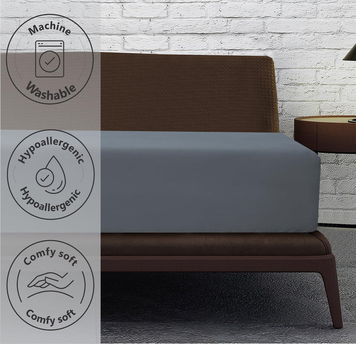 Fitted Sheet Deep fit 12''/30cm Microfiber Easy Care - Ultra Soft Brushed Wrinkle and Fade Resistance