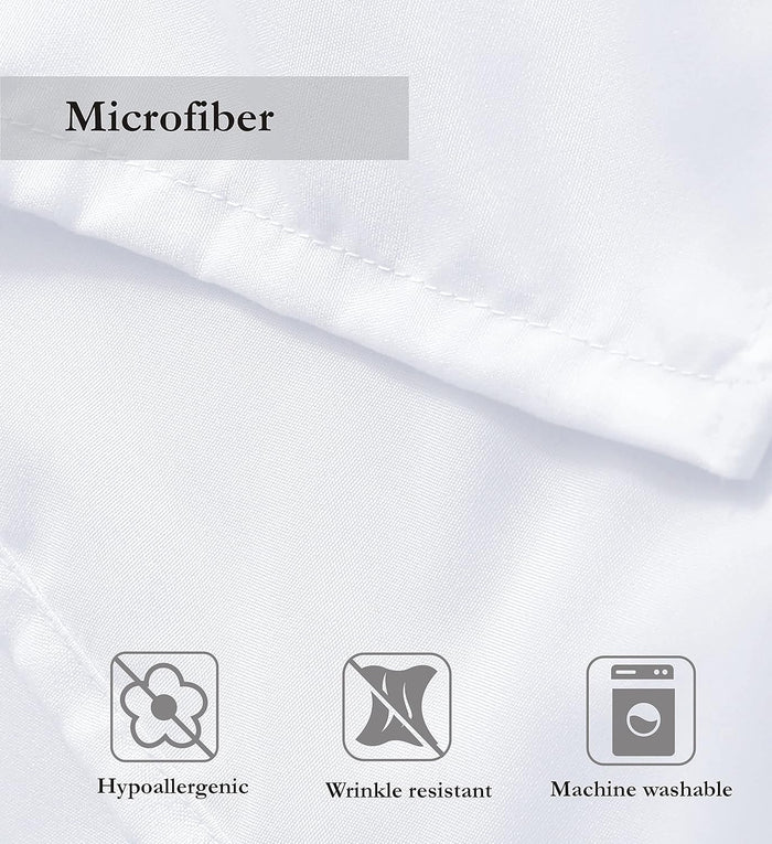Fitted Sheets & Pillowcases Set King 4Pcs - Easy Care Brushed Microfiber