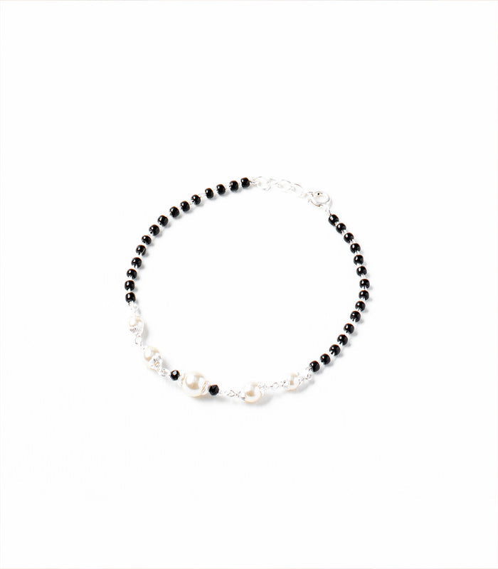 Five Pearls Mangalsutra Bracelet (Silver)