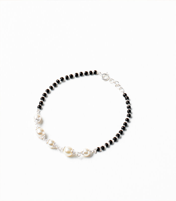Five Pearls Mangalsutra Bracelet (Silver)