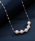 Five Pearls String Necklace (Silver)