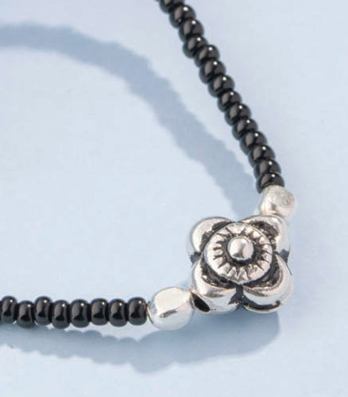 Floral Antique Mangalsutra (Silver)